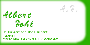 albert hohl business card